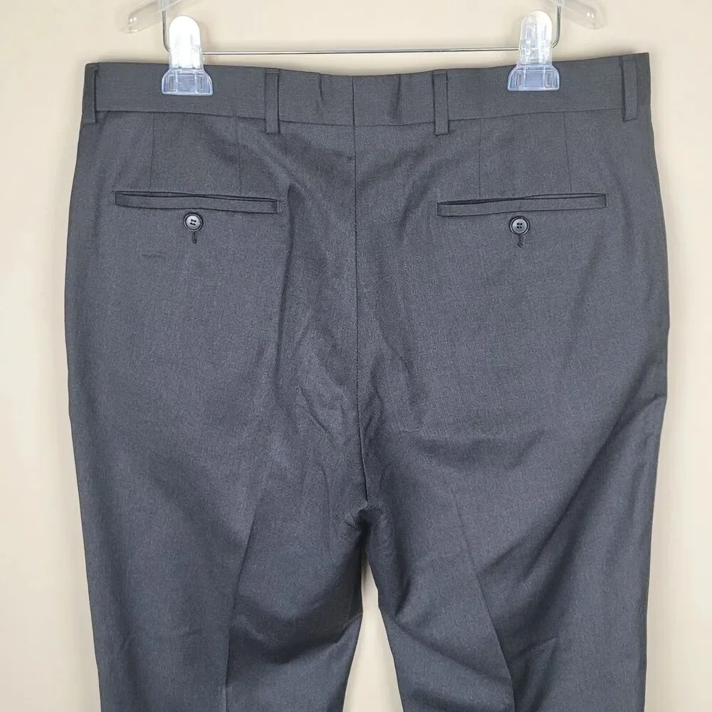 Hugo Boss Waist Size 36 Virgin Wool Pasolini Dress Pants Dark Gray Size 40 L